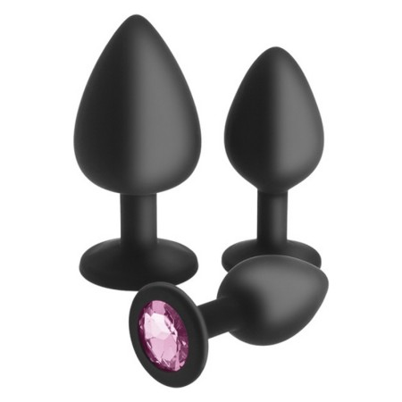 Plug Anale S Pleasures Crystal Nero (3 pcs)