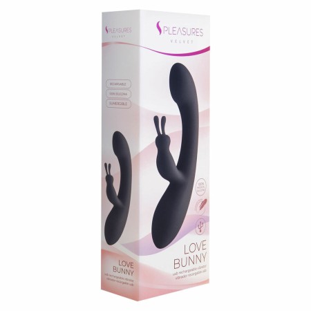 Vibratore Coniglio S Pleasures Nero (18,7 x 3,5 cm)